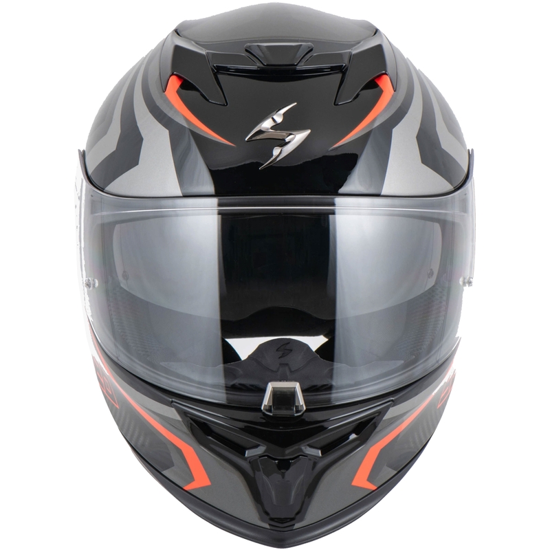 Интегрална мотоциклетна каска Scorpion EXO-520 EVO AIR TERRA черно-сребристо-червена разпродажба