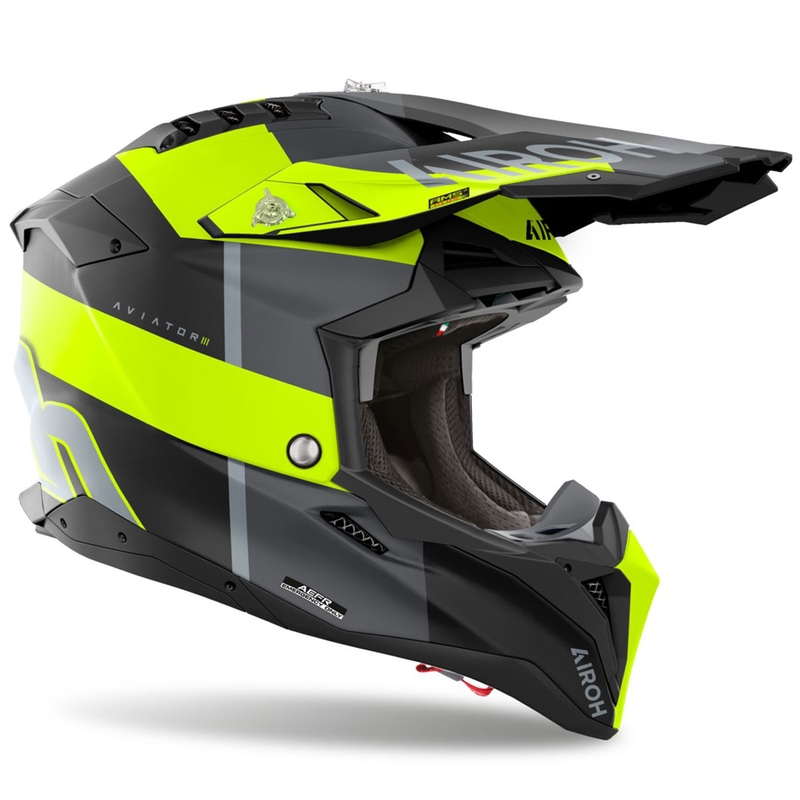 Каска за мотокрос Airoh Aviator 3 Monarch, матово жълта