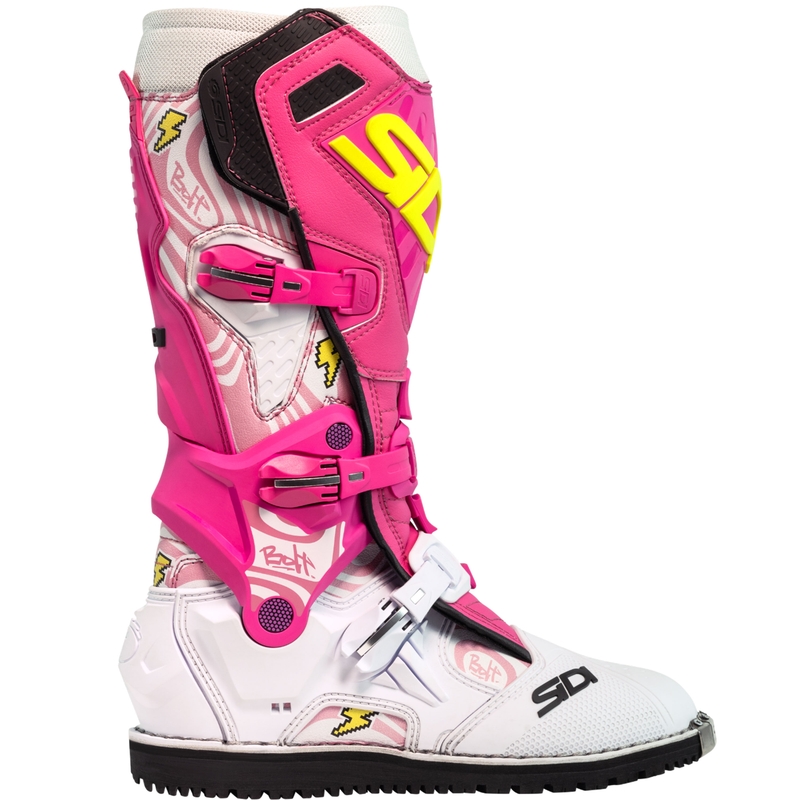 Мотоциклетни ботуши SiDi Crossair HD End BB001 розово-бели