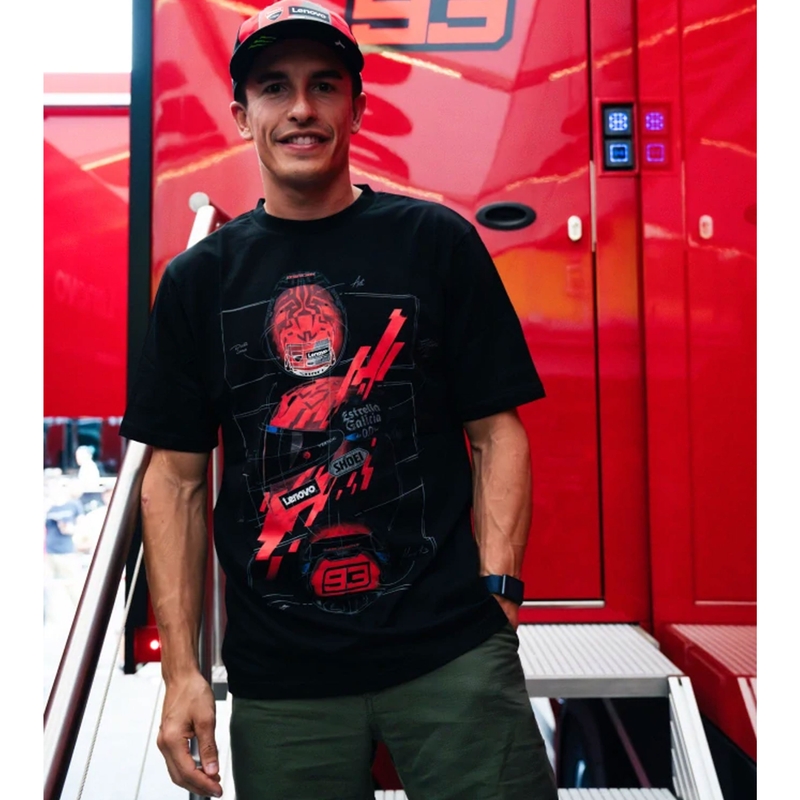 Тениска Ducati Marc Marques - каска MotoGP черно-червена