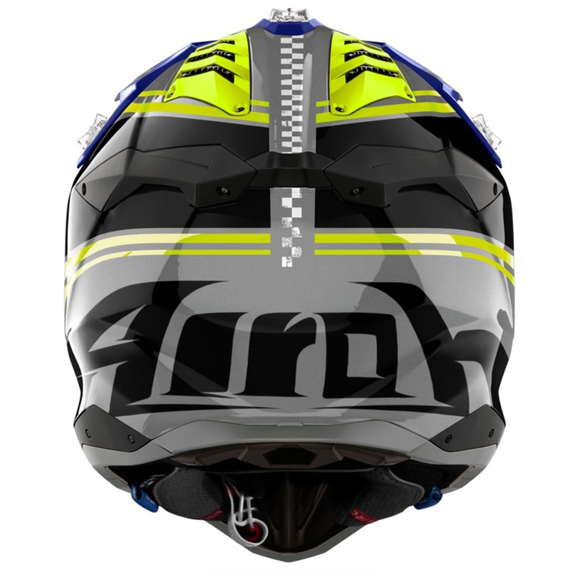 Мотокрос каска Airoh Aviator 3 Hima синьо гланцирана