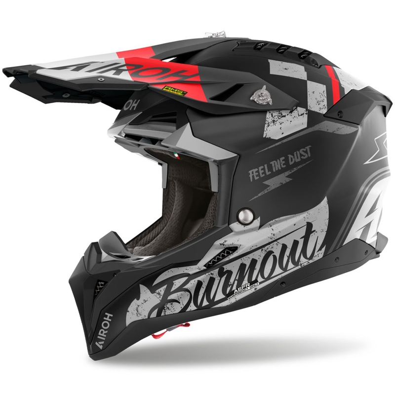 Каска за мотокрос Airoh Aviator 3 Burnout, черна, матова