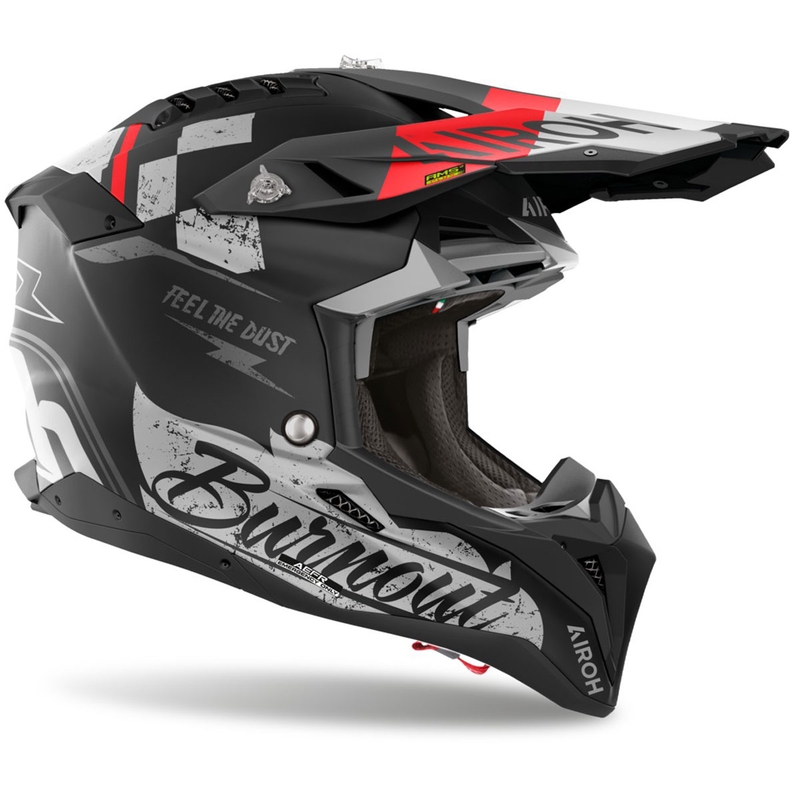 Каска за мотокрос Airoh Aviator 3 Burnout, черна, матова