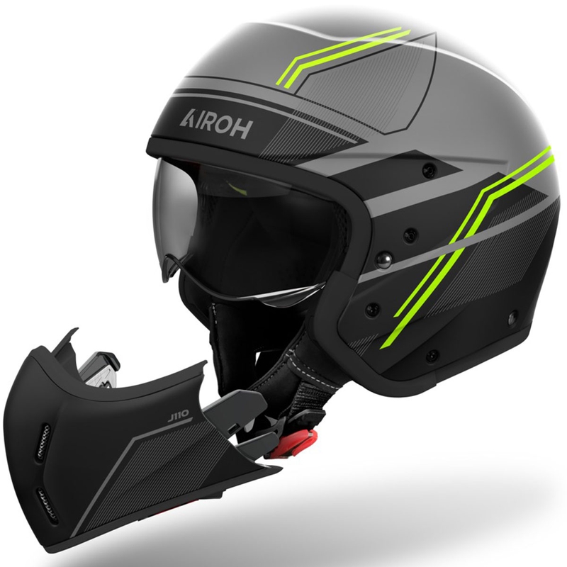 Модулна мотоциклетна каска Airoh J110 Slim матово жълта