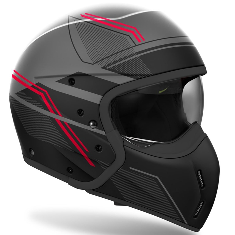 Модулна мотоциклетна каска Airoh J110 Slim матово червена