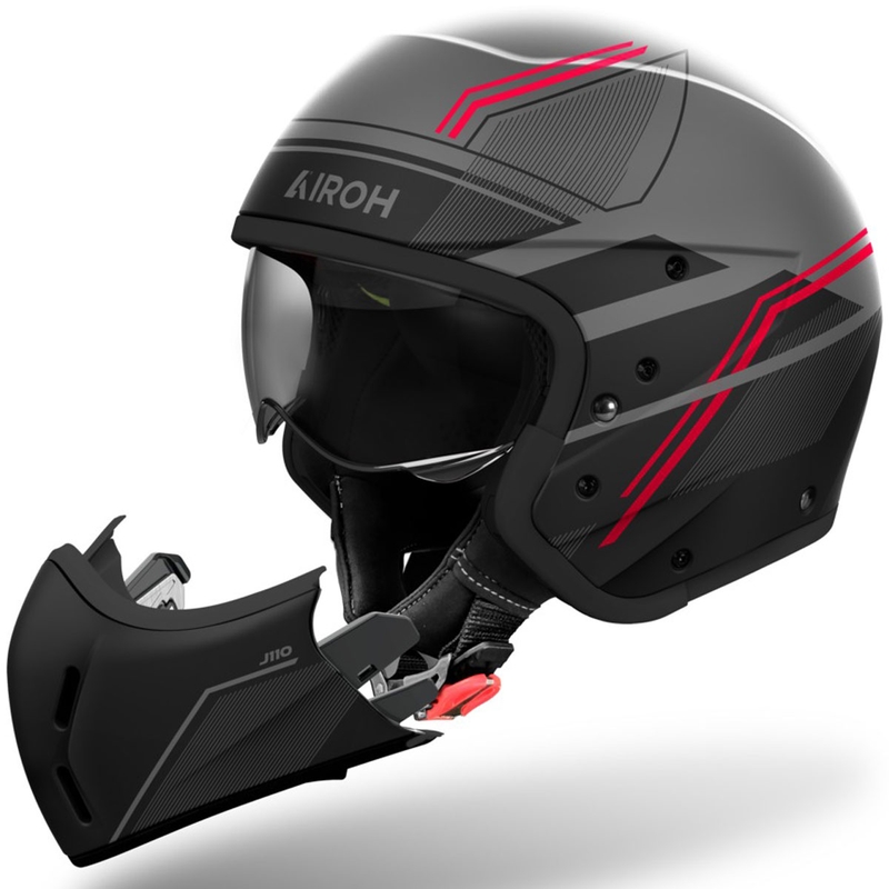 Модулна мотоциклетна каска Airoh J110 Slim матово червена