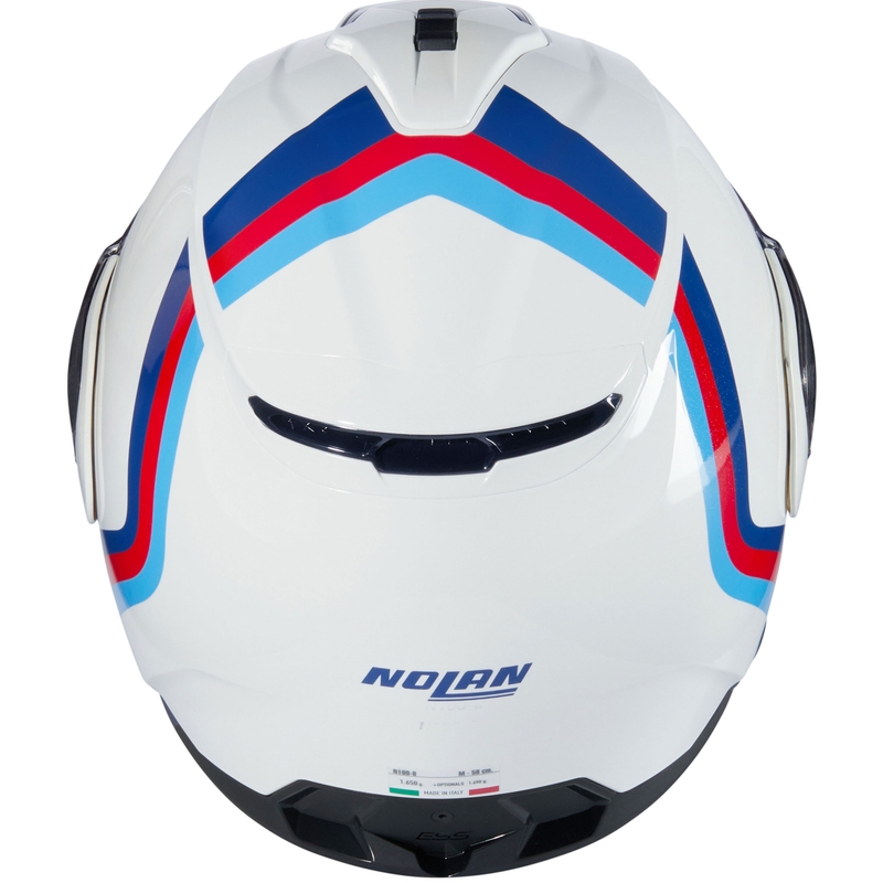 Мото каска Nolan N100-6 Assoluto N-COM 347 с отваряща се врата, бяло-червено-синьо