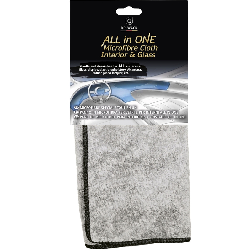 Микрофибърна кърпа за стъкло и интериор Dr. Wack All in One Microfibre кърпа, сива