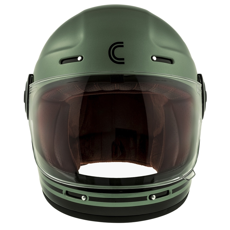 Мотоциклетна каска Cassida Fibre Super Hooligan, черно-зелена,  - II качество