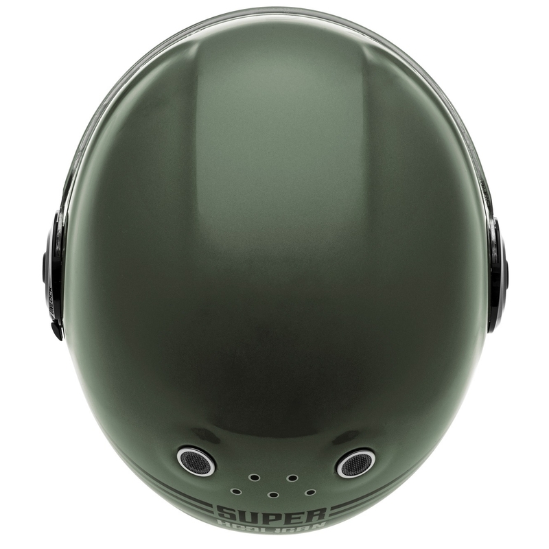 Мотоциклетна каска Cassida Fibre Super Hooligan, черно-зелена,  - II качество