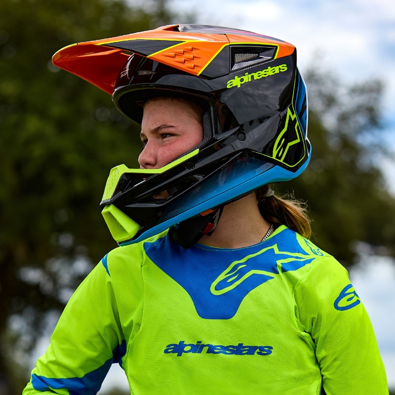 Детска мотокрос каска Alpinestars S-M3 Solid, матово черна - II. качество