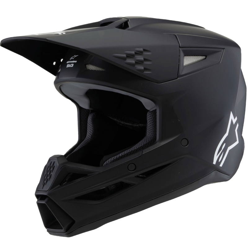 Детска мотокрос каска Alpinestars S-M3 Solid, матово черна - II. качество