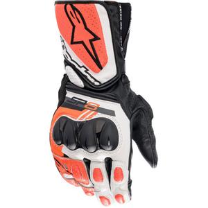 Мото ръкавици Alpinestars SP-8 бяло-флуоресцентно червено-черно