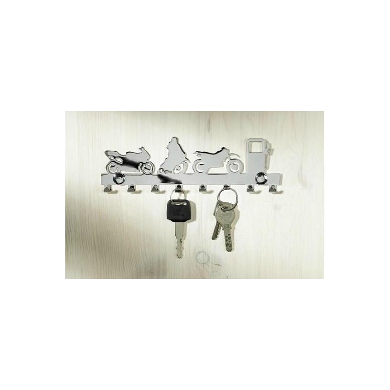 Хромирана стойка за ключове - 8 кукички
