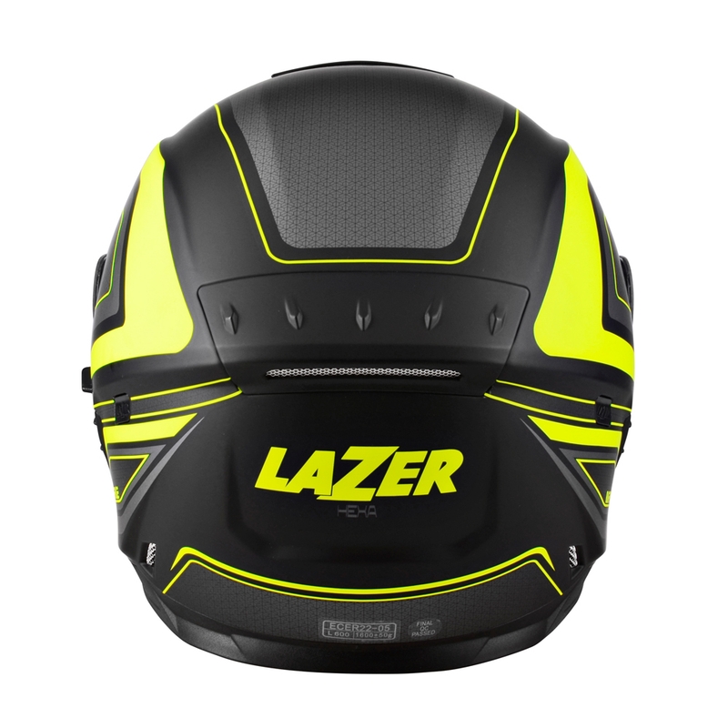 Интегрална мотоциклетна каска Lazer Rafale Hexa черно-флуорово жълто разпродажба