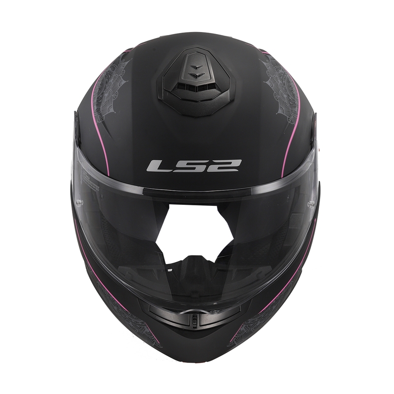 Каска с отваряне LS2 FF908 Strobe II Lux черно-розова