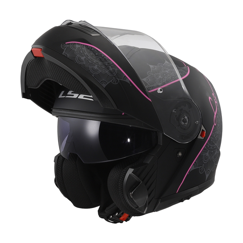 Каска с отваряне LS2 FF908 Strobe II Lux черно-розова