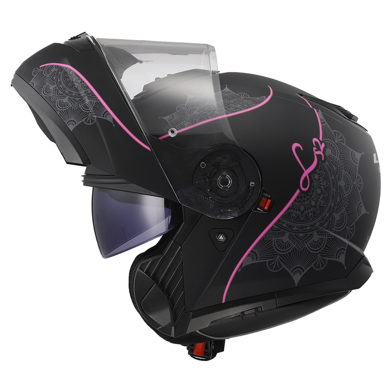 Каска с отваряне LS2 FF908 Strobe II Lux черно-розова