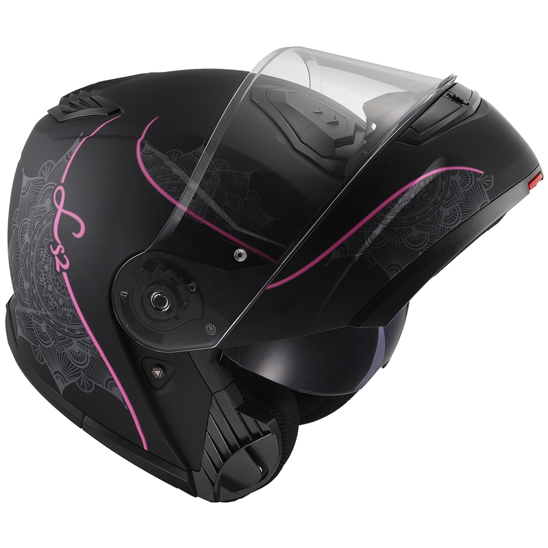 Каска с отваряне LS2 FF908 Strobe II Lux черно-розова