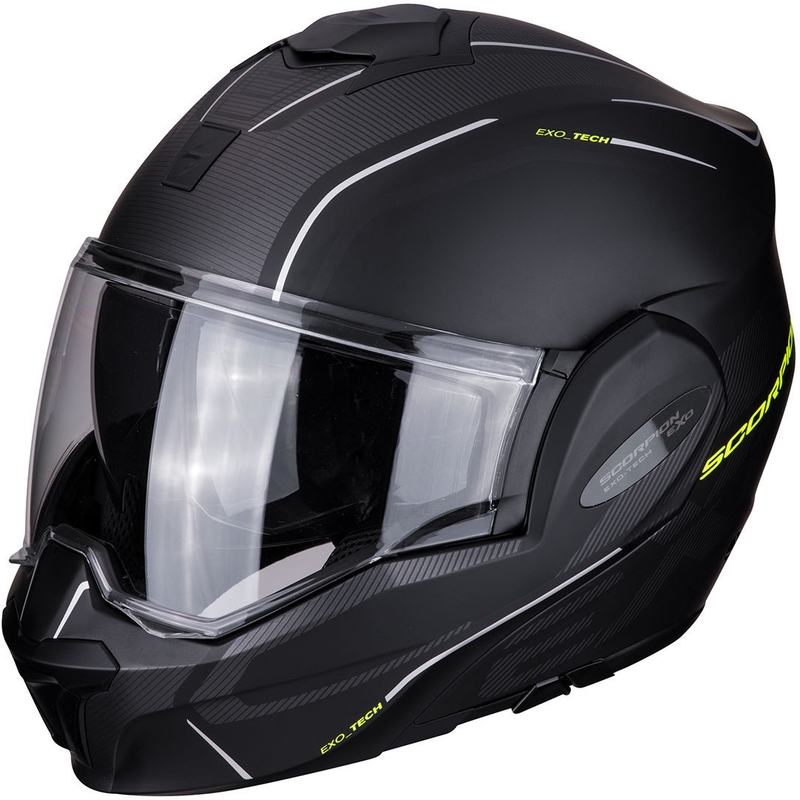 Překlápěcí přilba Scorpion EXO-TECH Time-Off černo-fluo žlutá