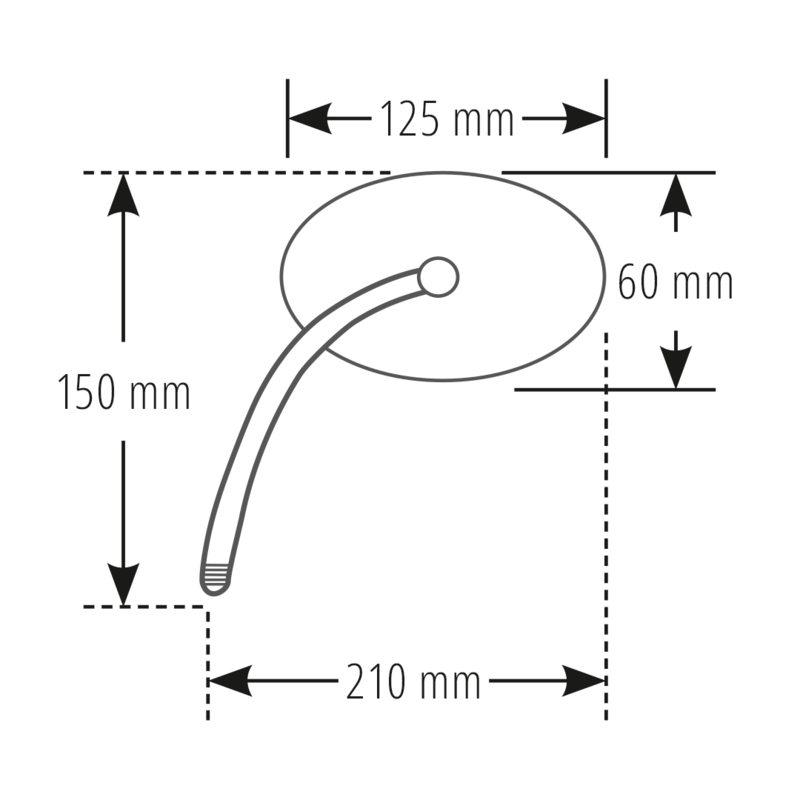 Огледало за обратно виждане Highsider Smart Oval ляво/дясно черно