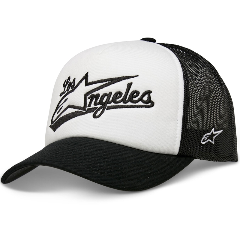 Шапка за шофьор на камиони Alpinestars Los Angeles Foam Trucker, бяло-черна