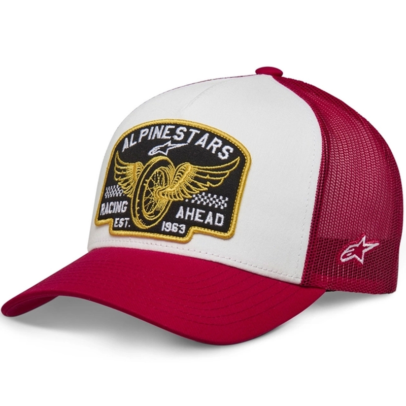 Шапка Alpinestars Heritage Patcher червено и бяло