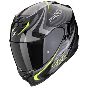 Scorpion EXO-520 EVO AIR TERRA каска за мотоциклет с пълно лице, черно-сребристо-флуоресцентно жълто