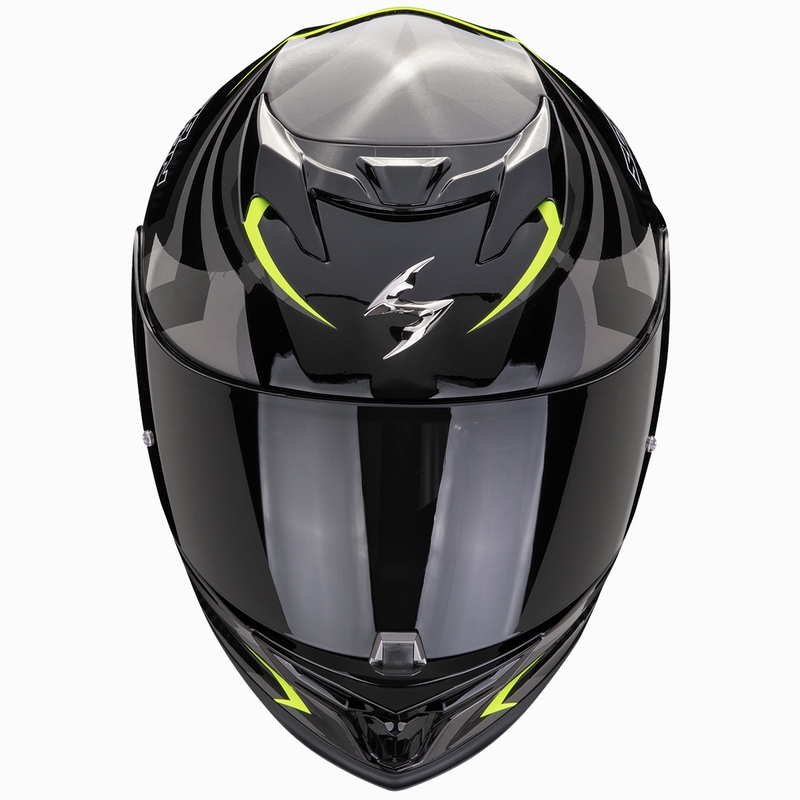 Scorpion EXO-520 EVO AIR TERRA каска за мотоциклет с пълно лице, черно-сребристо-флуоресцентно жълто разпродажба