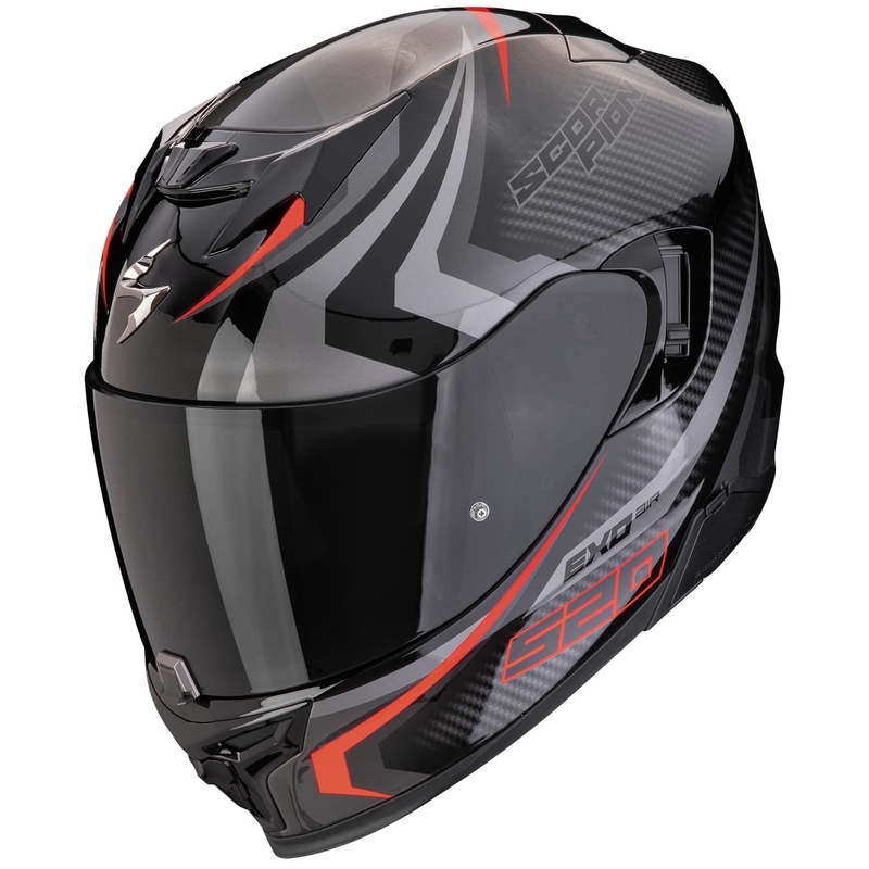 Интегрална мотоциклетна каска Scorpion EXO-520 EVO AIR TERRA черно-сребристо-червена разпродажба