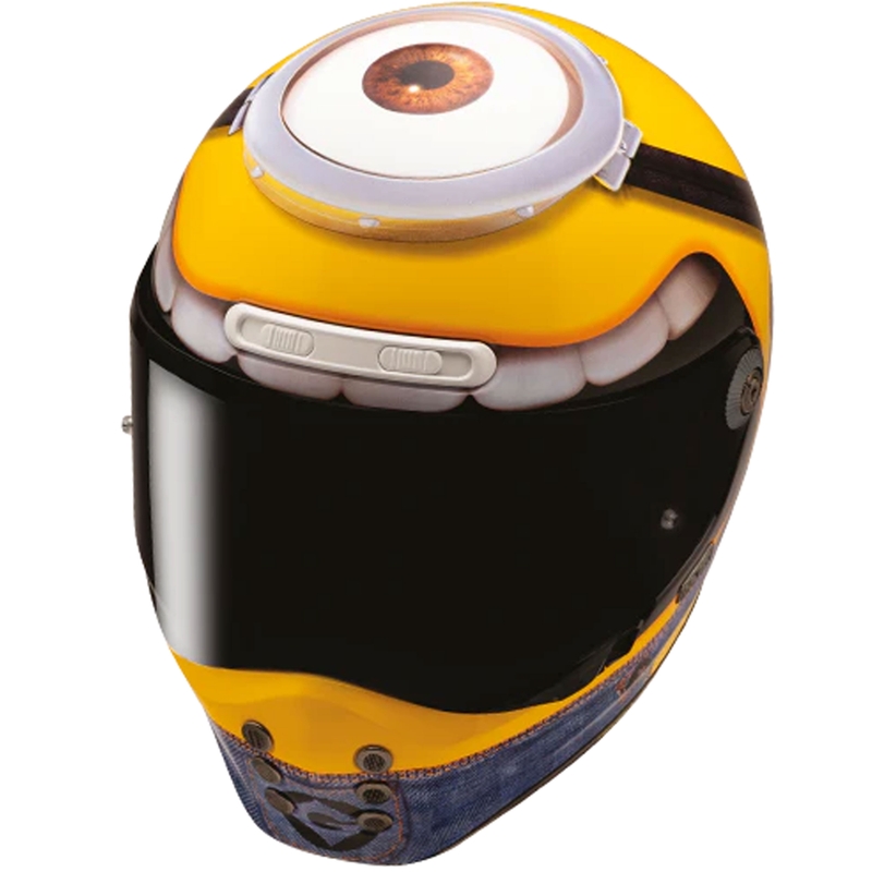 HJC V10 Stuart Minions MC3 Мотоциклетна каска с пълно лице, жълто-синя