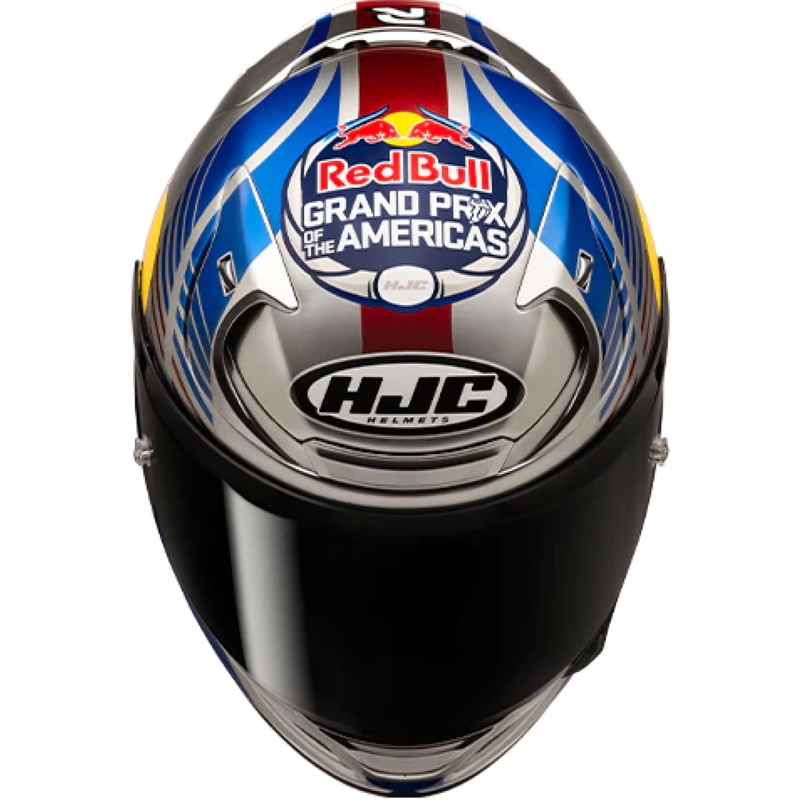 Мотоциклетна каска с пълно лице HJC RPHA 12 Red Bull Austin GP II MC21 синьо-сива