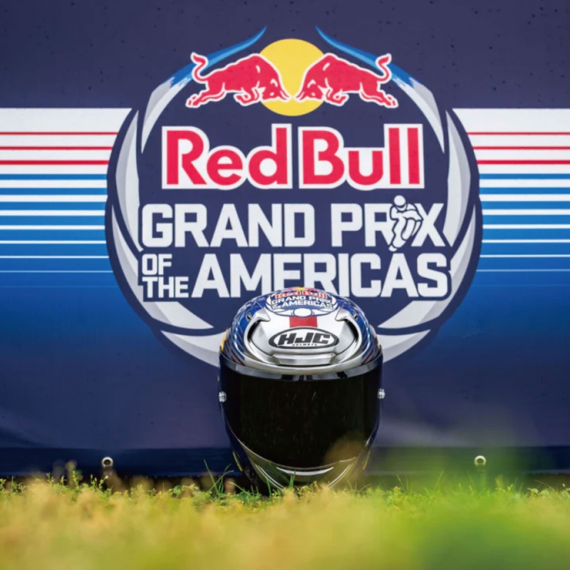 Мотоциклетна каска с пълно лице HJC RPHA 12 Red Bull Austin GP II MC21 синьо-сива