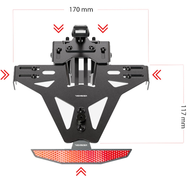 Държач за регистрационен номер с осветление Highsider License Akron RS PRO KTM 690 SMC R черен