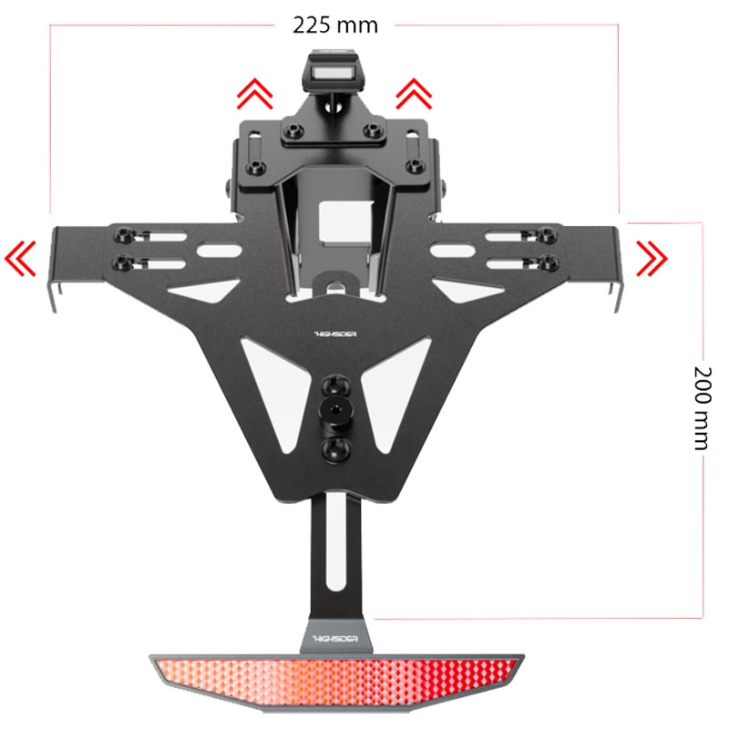 Държач за регистрационен номер с осветление Highsider License Akron RS PRO KTM 690 SMC R черен