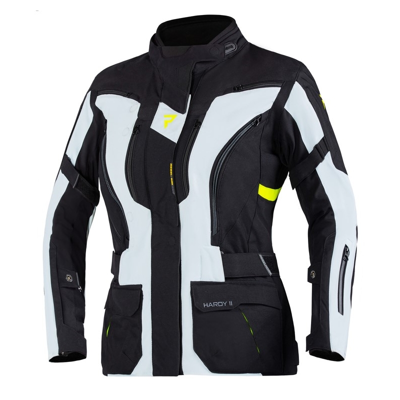 Мотоциклетно яке Rebelhorn Hardy II за жени Grey-Black-Fluo Yellow