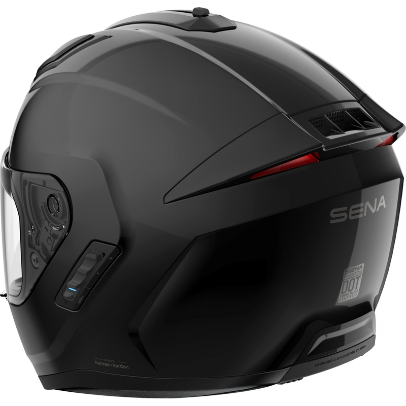 Мотоциклетна каска SENA Phantom с пълнолицева връзка и мрежести слушалки, матово черна