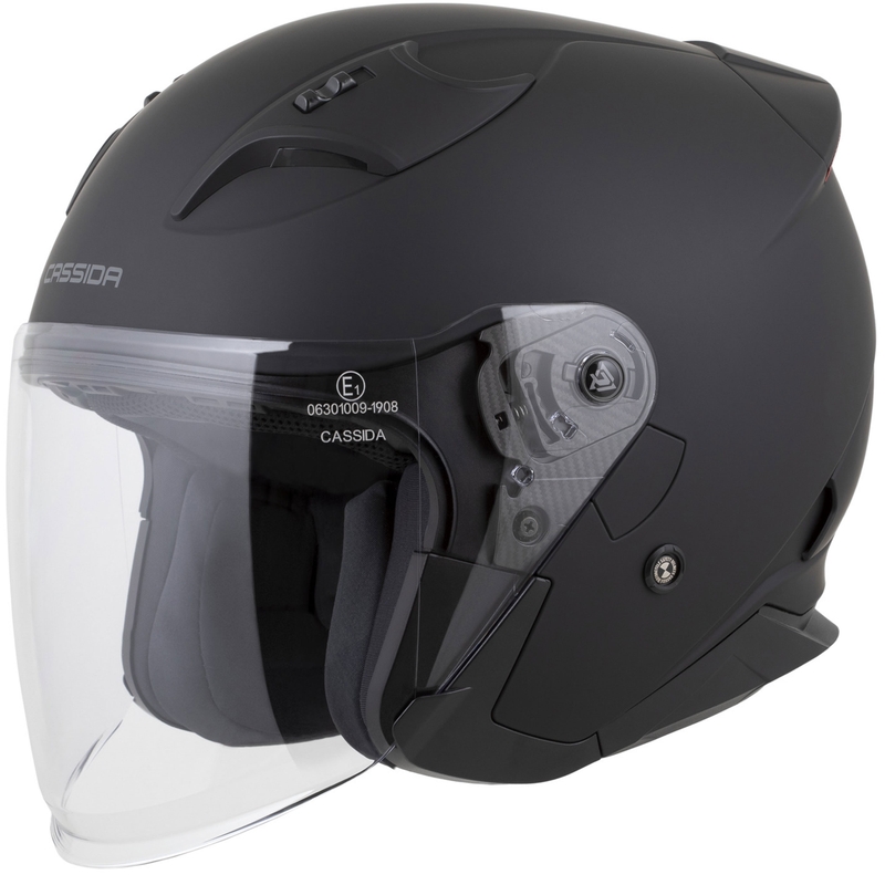 Мотоциклетна каска Cassida Reflex 2.0 Solid с отворено лице, матово черно-тъмно сиво