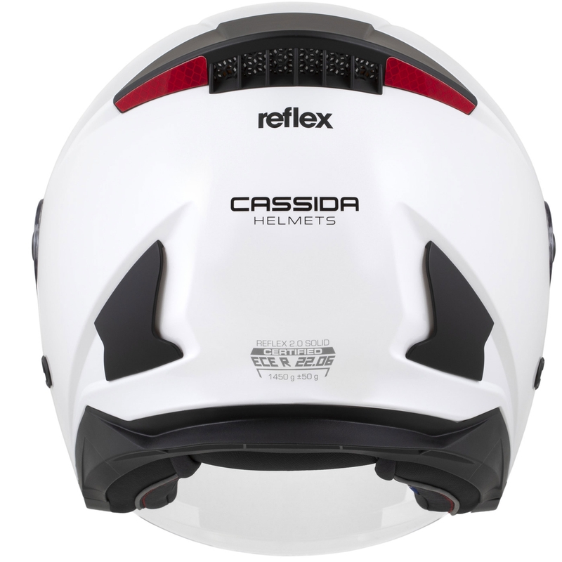 Cassida Reflex 2.0 Solid отворена мотоциклетна каска, бяло-черна