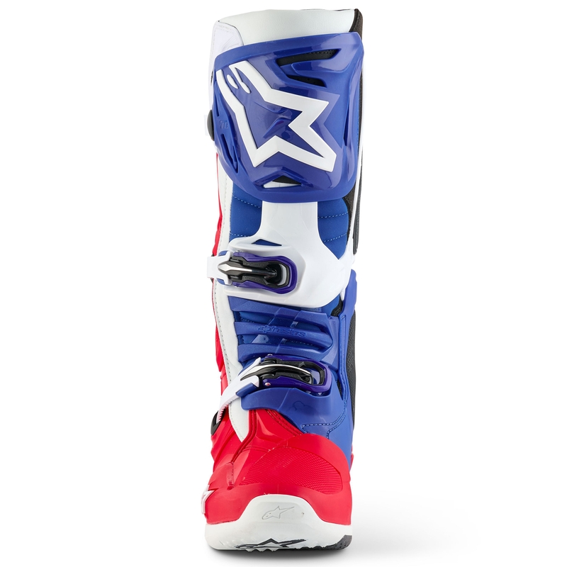 Мотоциклетни ботуши Alpinestars Tech 10 Limited Edition FORTITUDE, бяло-синьо-червено