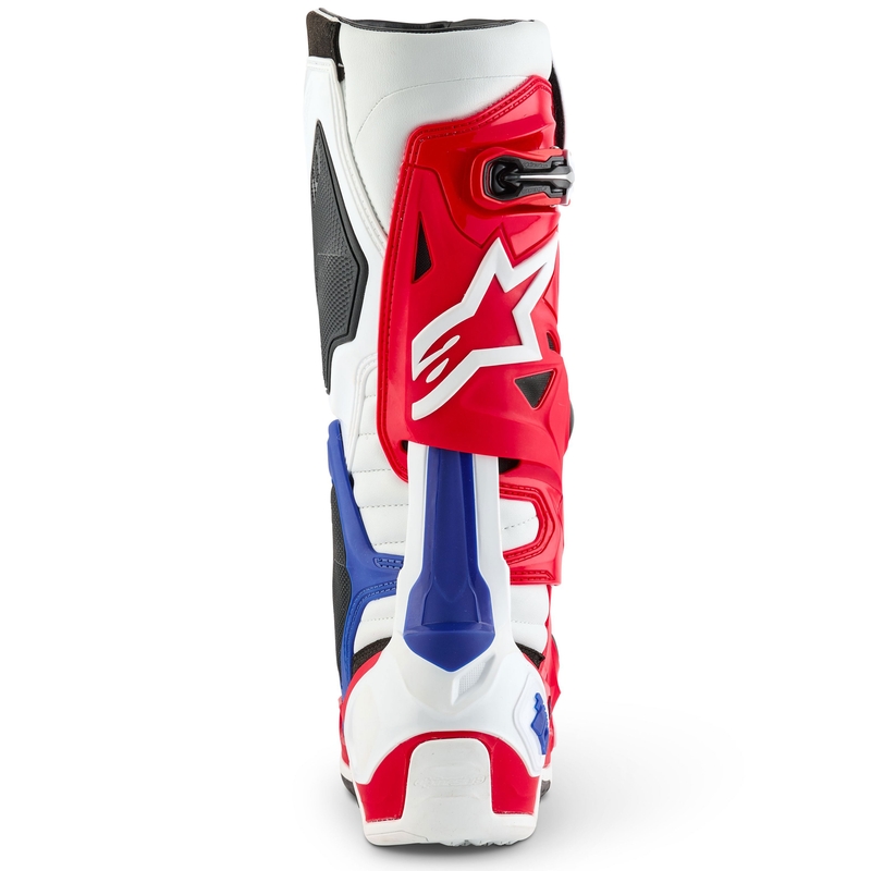 Мотоциклетни ботуши Alpinestars Tech 10 Limited Edition FORTITUDE, бяло-синьо-червено