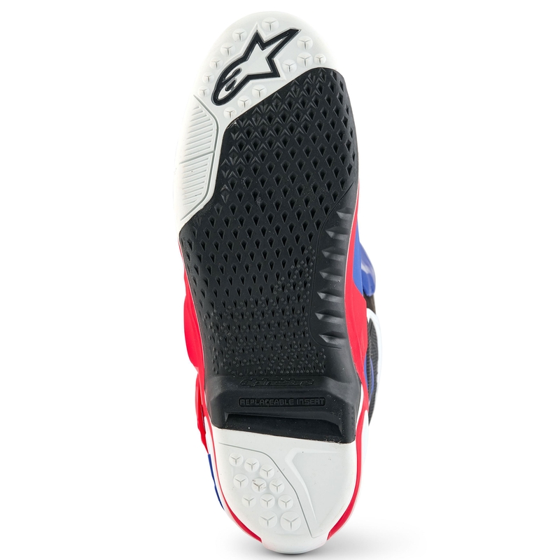 Мотоциклетни ботуши Alpinestars Tech 10 Limited Edition FORTITUDE, бяло-синьо-червено