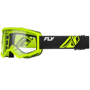 Мотокрос очила Fly Racing Focus черно-флуоресцентно зелено с прозрачен плексиглас