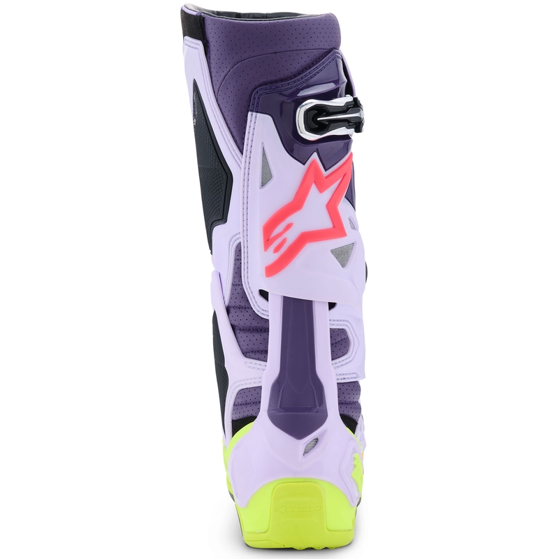 Мотоциклетни ботуши Alpinestars Tech 10 Supervented, лилаво-флуоресцентно жълто-розово