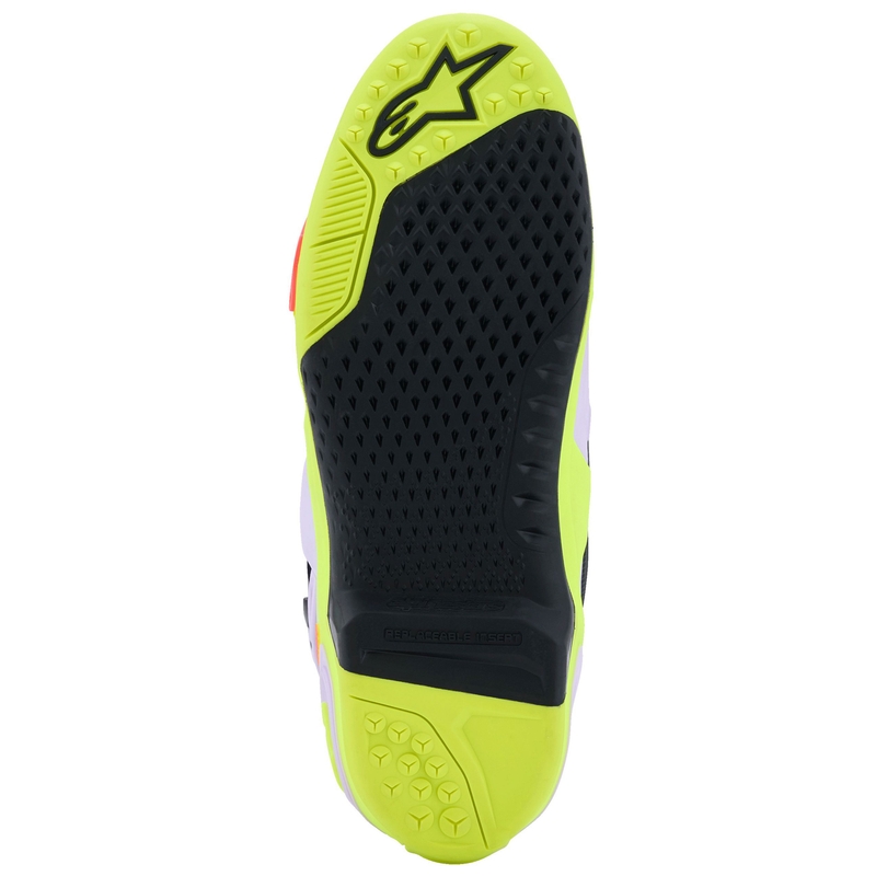 Мотоциклетни ботуши Alpinestars Tech 10 Supervented, лилаво-флуоресцентно жълто-розово