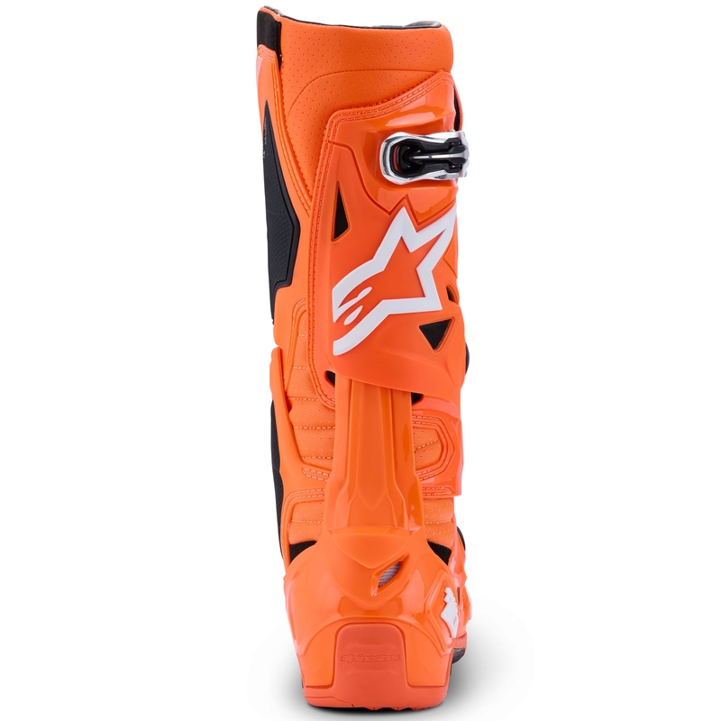 Мотоциклетни ботуши Alpinestars Tech 10 Supervented, флуоресцентно оранжево-черно-бели