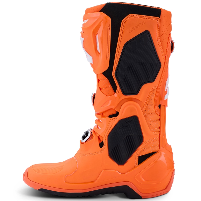 Мотоциклетни ботуши Alpinestars Tech 10 Supervented, флуоресцентно оранжево-черно-бели