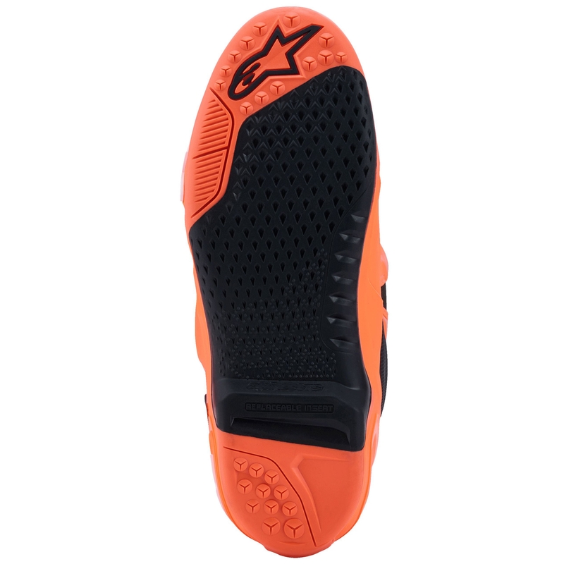 Мотоциклетни ботуши Alpinestars Tech 10 Supervented, флуоресцентно оранжево-черно-бели