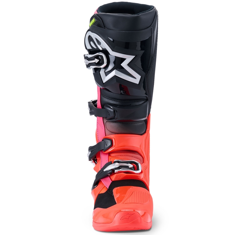 Мотоциклетни ботуши Alpinestars Tech 7 черно-флуоресцентно червено-флуоресцентно розово