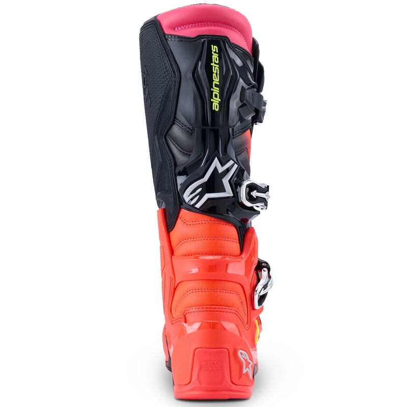 Мотоциклетни ботуши Alpinestars Tech 7 черно-флуоресцентно червено-флуоресцентно розово